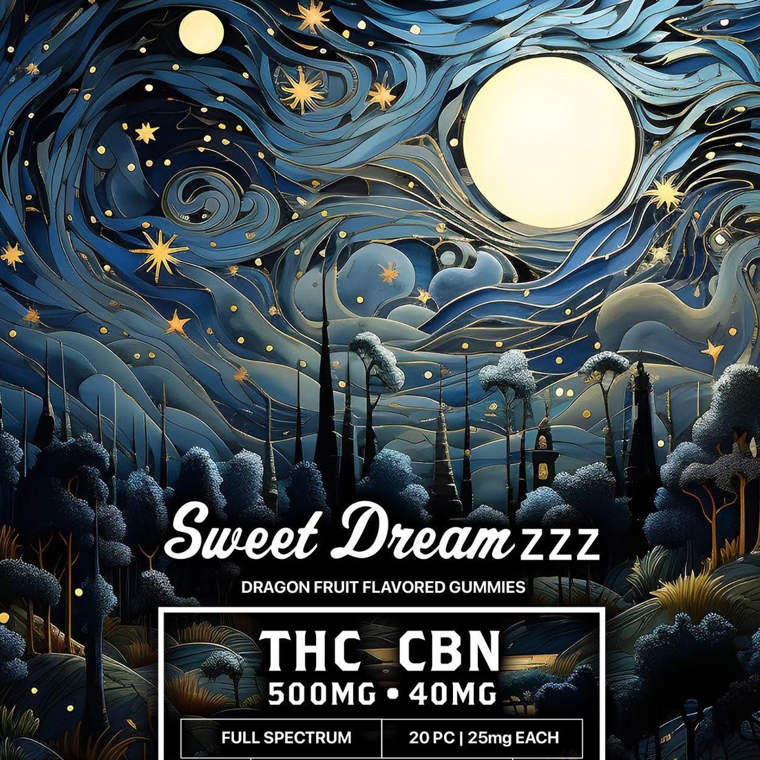 NATURES KEY SWEET DREAMZZZ DRAGON FRUIT 25:2:2 THC:CBN:MELATONIN FULL SPECTRUM GUMMIES 500MG