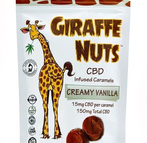 Giraffe Nuts Infused Caramels | Creamy Vanilla | 15mg Hemp CBD per piece - 10 Pieces Per package