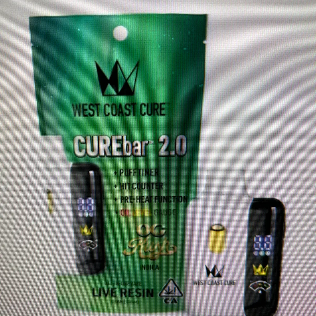 OG KUSH WCC CUREBar 1 g 2.0 All in One Live Resin