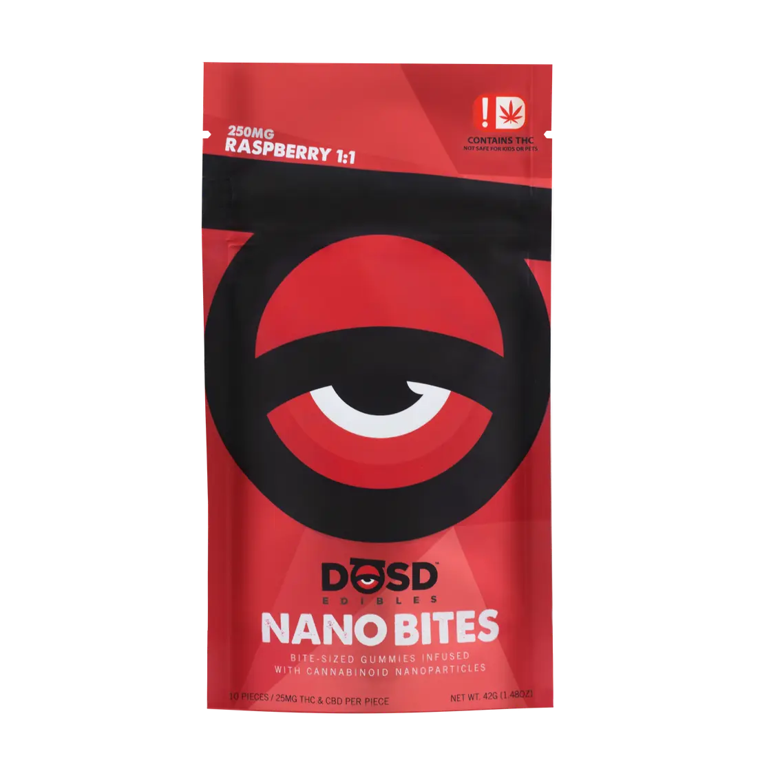 DOSD EDIBLES RASPBERRY SATIVA 1:1 250MG