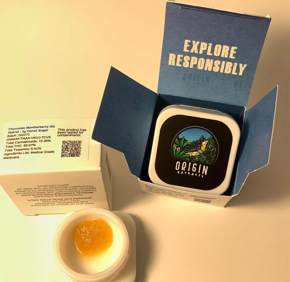 Origin Extracts 1g Cured Sugar Chocolate Memberberry OG