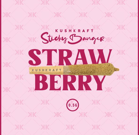 1 x 0.5g Infused Sticky Banger Pre-Roll Indica Blackberry Cream Strawberry by KushKraft