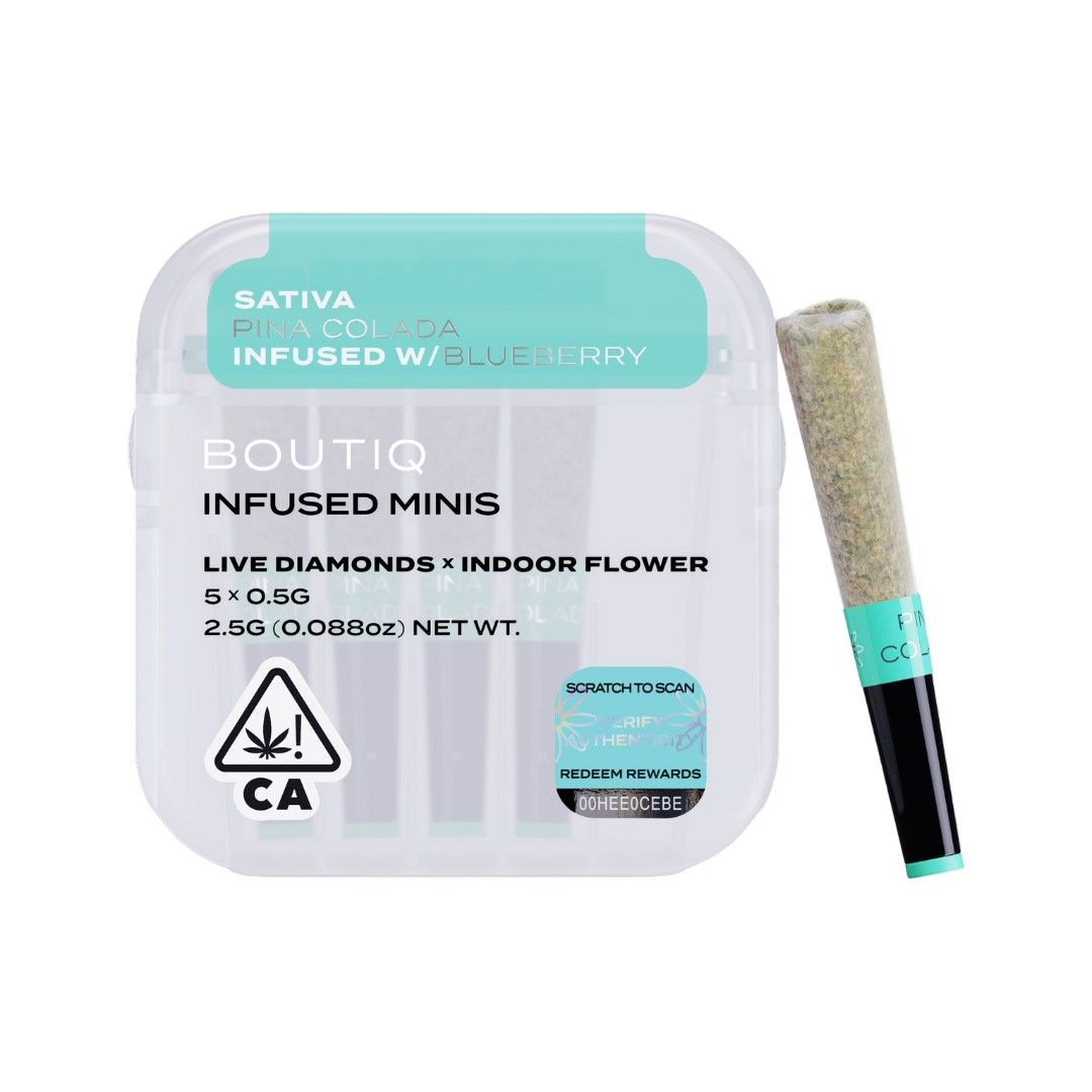 Boutiq Infused Mini Pre-Roll 5pk Pina Colada x Blueberry 2.5g