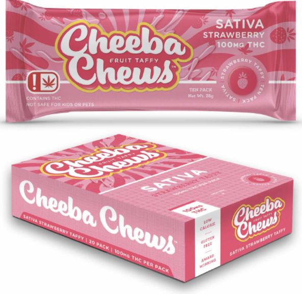 Cheeba Chews - Strawberry Taffy - 100mg Sativa