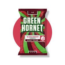 Green Hornet - Black Cherry 1:1 Gummies - 100mg THC / 100mg CBD