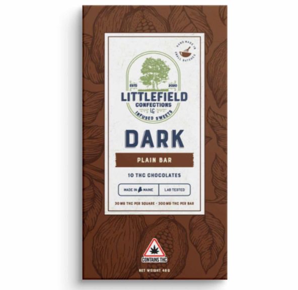 Dark Chocolate 300mg Littlefield chocolate bar