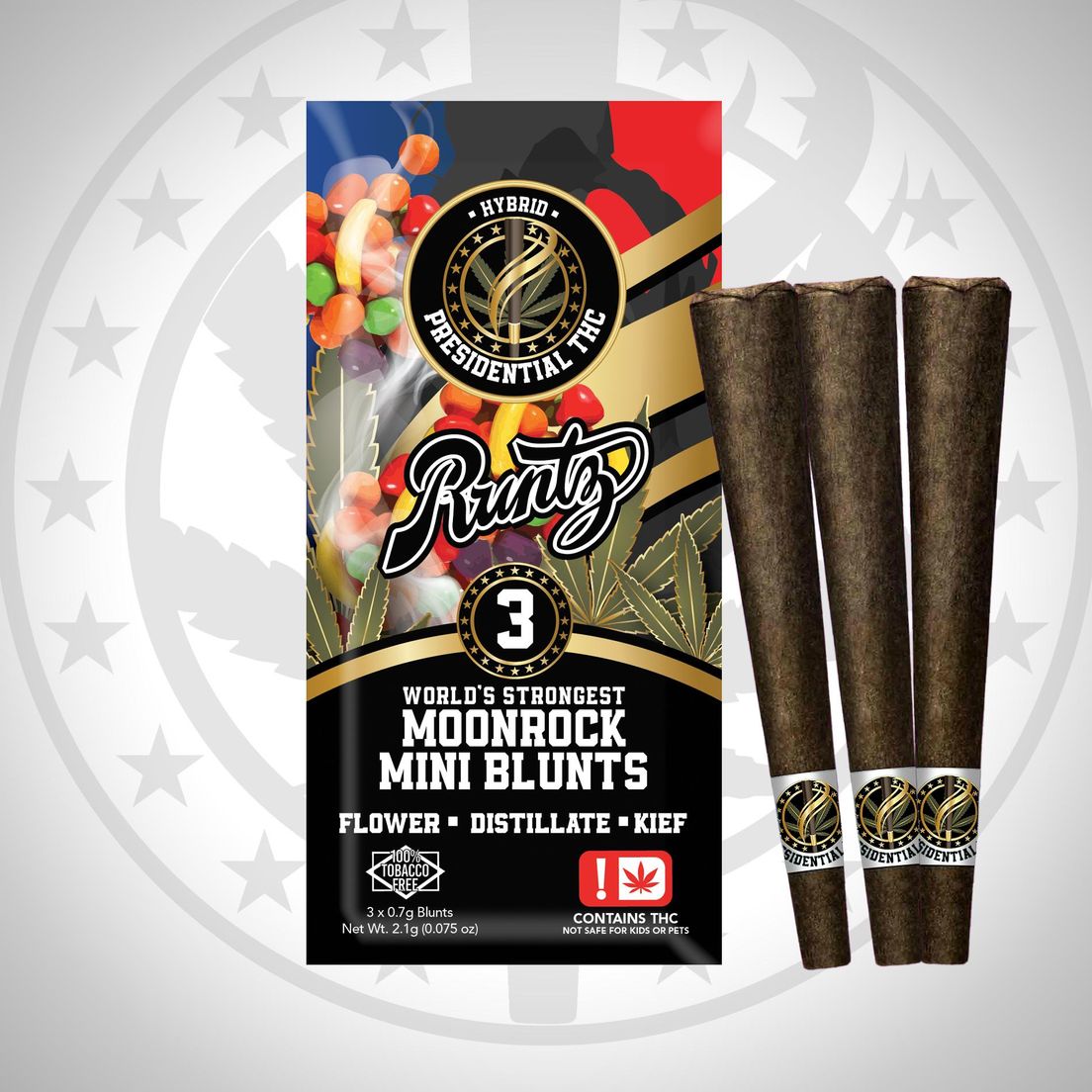 Presidential Moonroock Mini Blunts 3pk (Runtz)