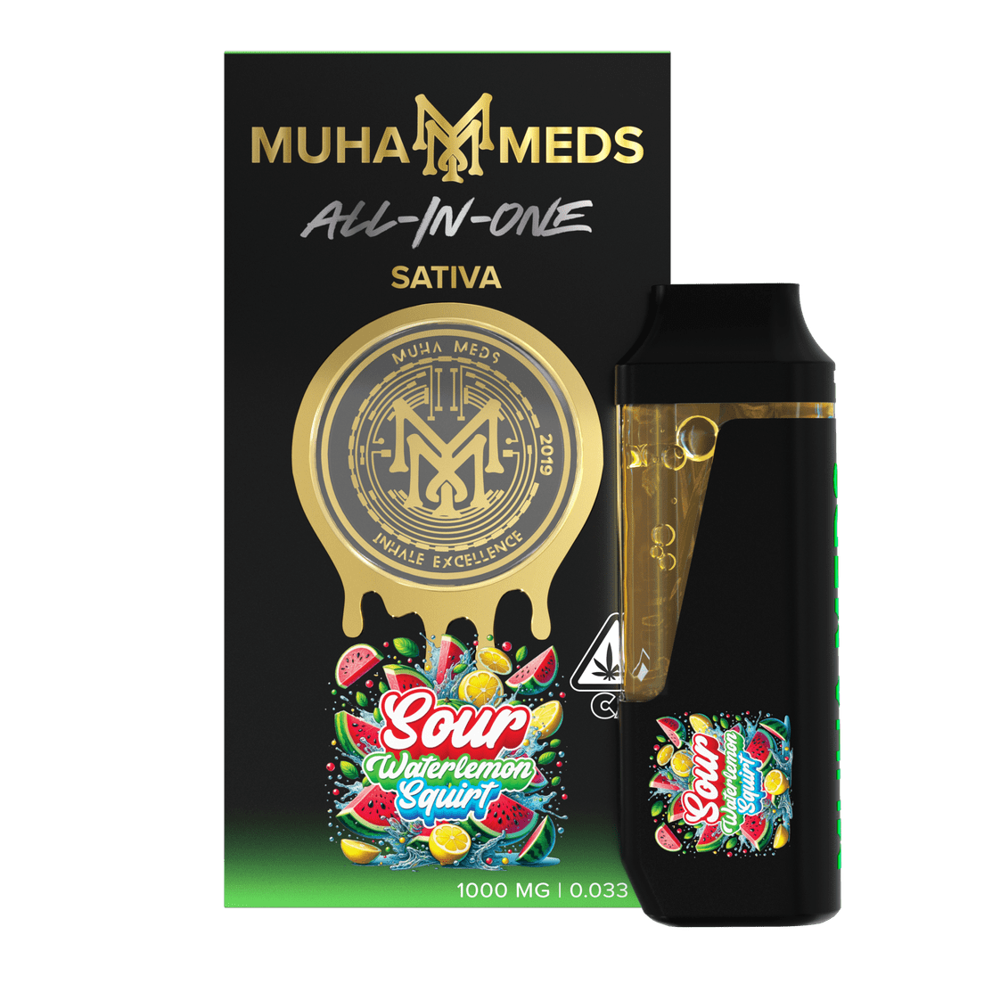 Muha | AIO Vape | 1g | Distillate | Sour Watermelon Squirt
