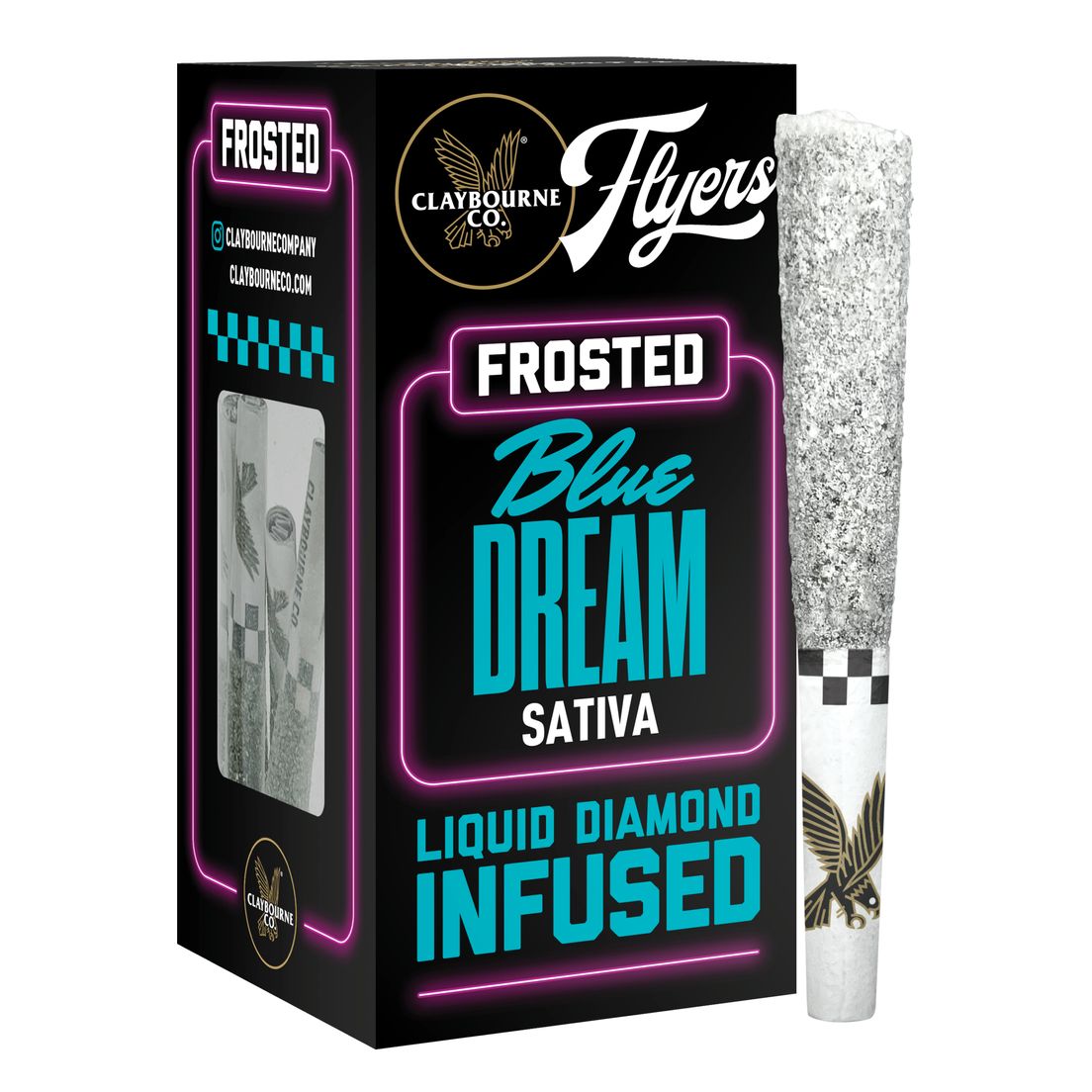 Claybourne Co. - Frosted Flyers - (x5) .5g Infused Prerolls - 2.5g - Blue Dream