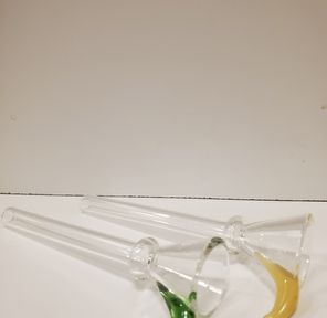 GLASS DOWNSTEM WITH FLOWER BOWL AND HANDLE 3"