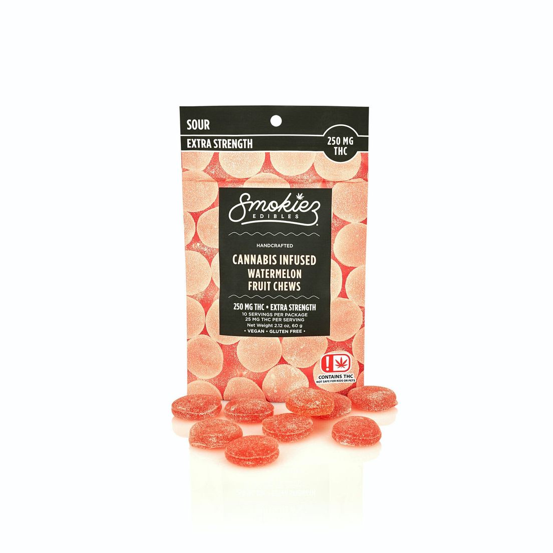 Sour Watermelon Fruit Chews - 250 mg THC - OK