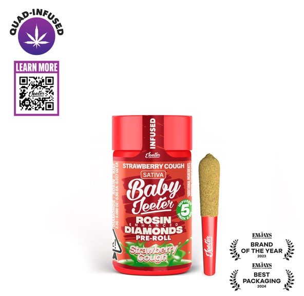 Jeeter - Baby - Quad Infused Prerolls - 5 Pack - 2.5g - Strawberry Cough