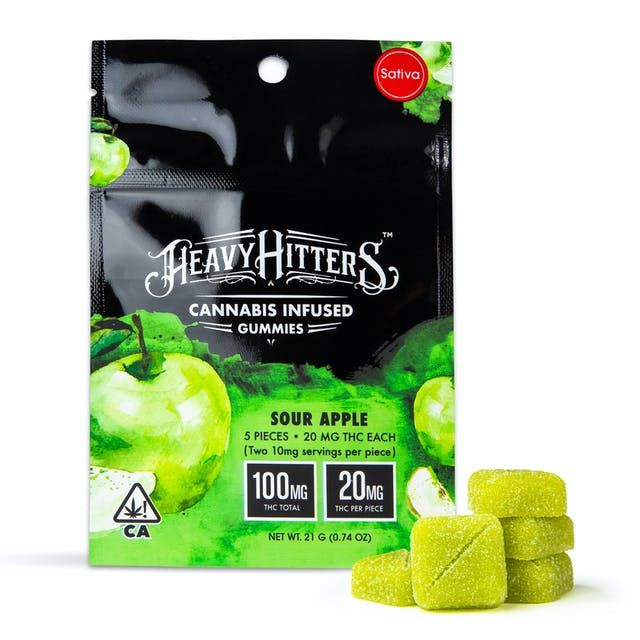 100mg Sour Apple Gummies - HEAVY HITTERS