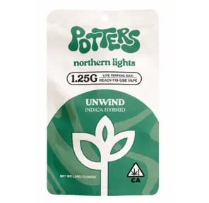 PRE-ORDER ONLY Potters - Northern Lights Live Resin All-In-One Disposable vape - 1.25 g