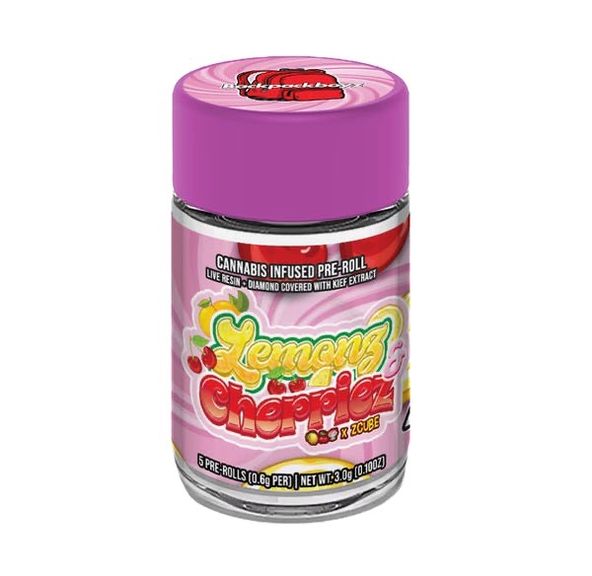 Backpackboyz- Lemonz & Cherriez Infused Prerolls 5pk 3g (H)