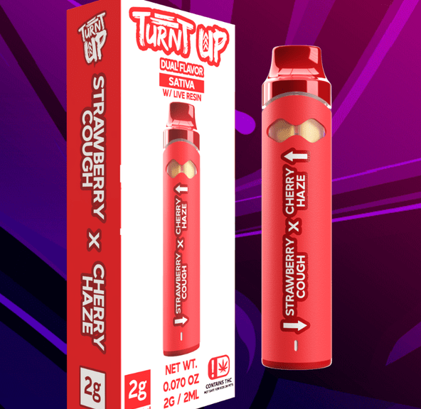 Turnt Up - 2g Disposable - Strawberry Cough x Cherry Haze ( Sativa )