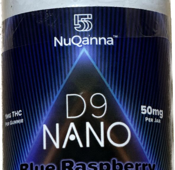 NuQanna Gummy: D9 Nano Blue Raspberry 1mg/50pk
