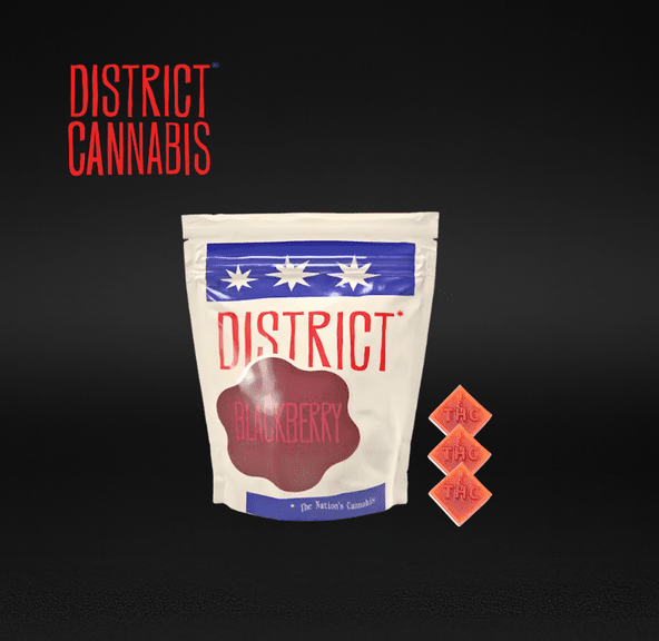 District Cannabis | Blackberry Chewable Troche | THC Gummies | 1:1:2 | 2.5mg CBG : 2.5mg CBD : 5mg THC | 10-Pack (100mg Total Cannabinoids)