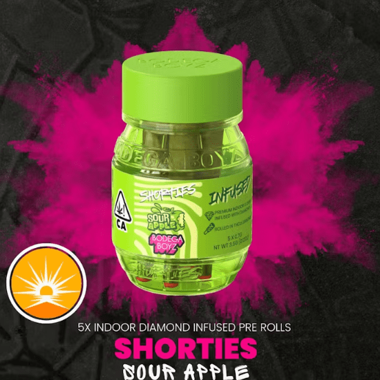 Shorties Sour Apple | 5 infused prerolls per Barrel