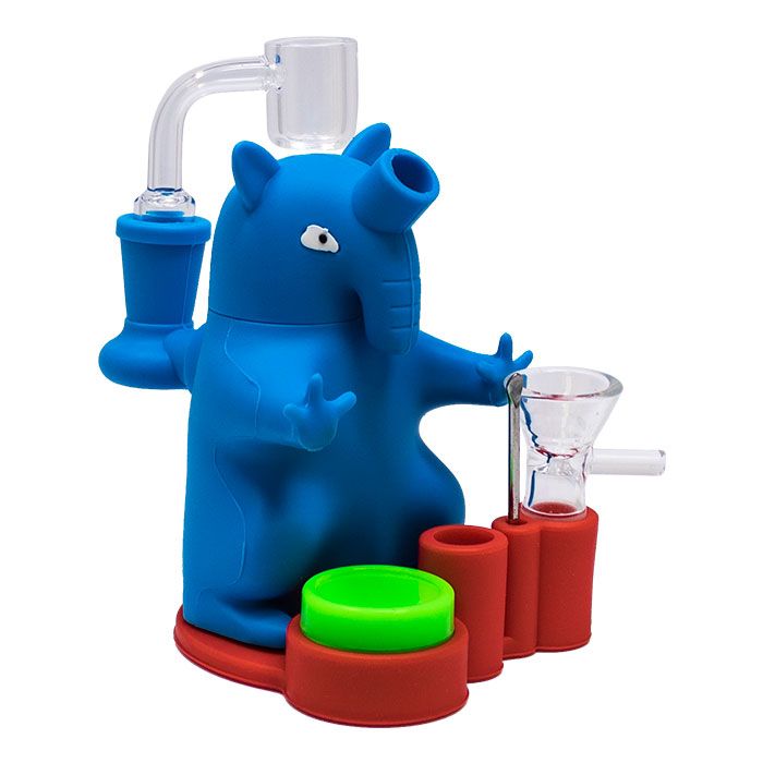 Blue Elephant 6 Inches Silicon Bong Dab Rig