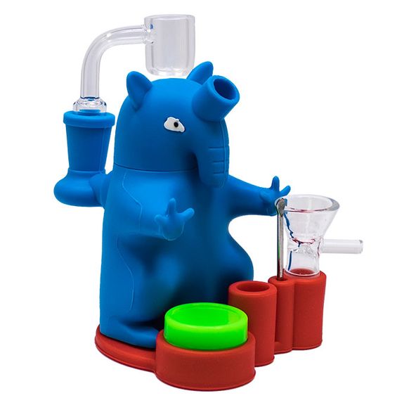 Blue Elephant 6 Inches Silicon Bong Dab Rig