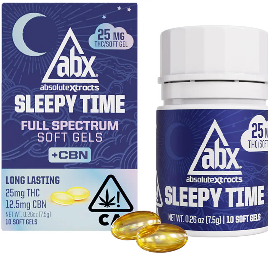 ABX - 25mg Sleepy Time Solventless + CBN Soft Gels - 10ct