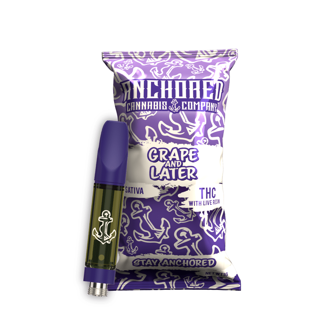ANCHORED GRAPE AND LATER LIVE RESIN CART 1G