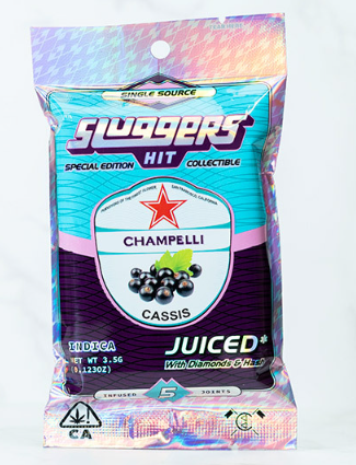 Sluggers Hit - Champelli - Cassis - Infused Prerolls - 5pk - 3.5g - Indica