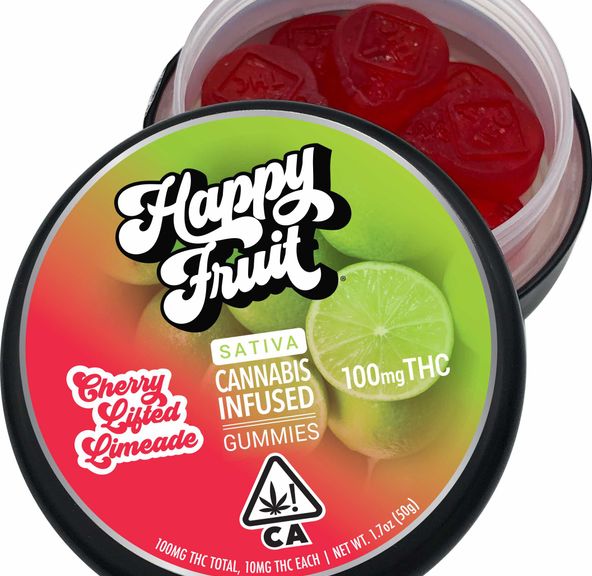 Happy Fruit Cherry Lifted Limeade Gummies 100mg at KUSHAGRAM