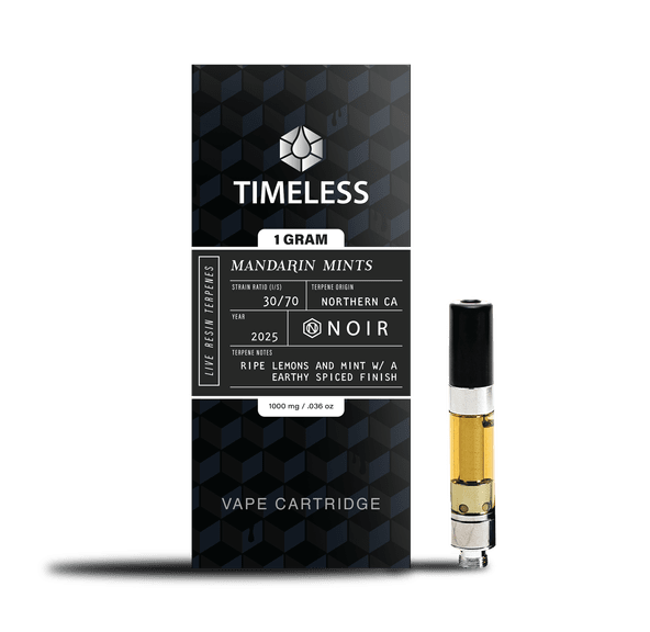 Timeless Vapes - NOIR Mandarin Mints 1000mg Vape Cartridge (Live Resin) 1g - Sativa