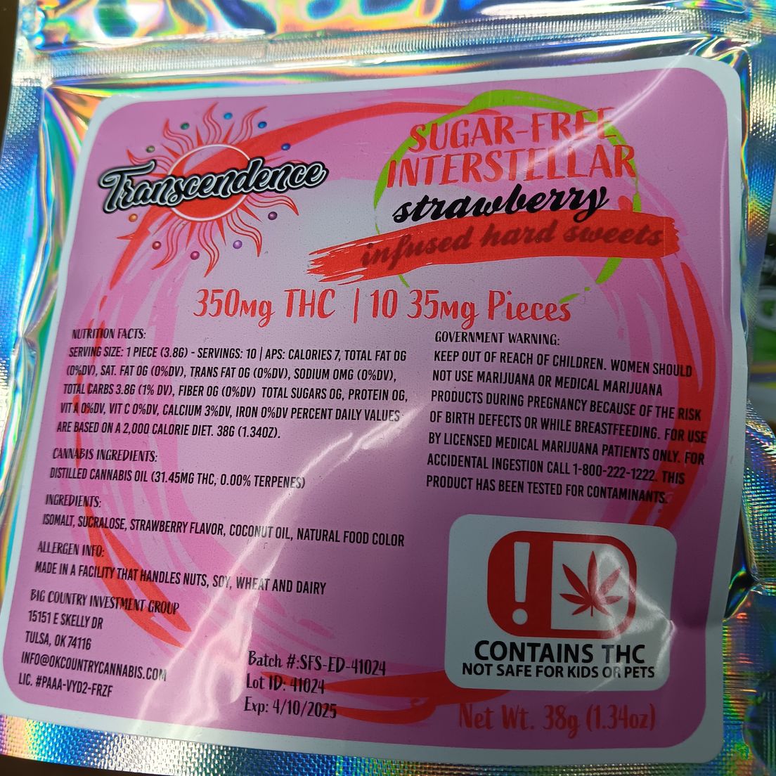 Transcendence - Strawberry Hard Candy 350mg