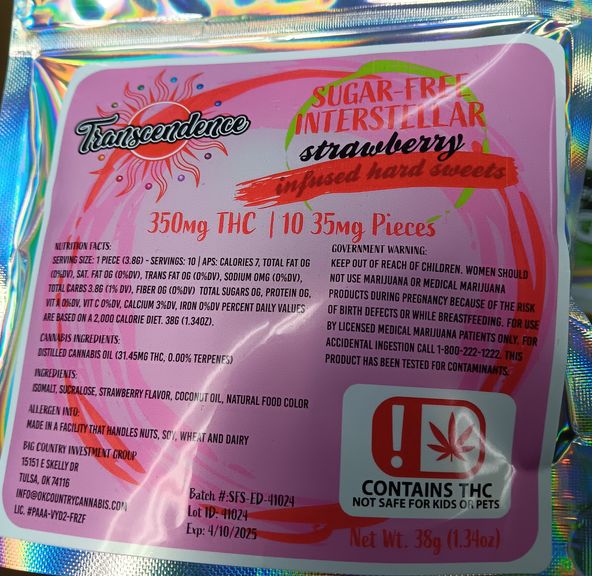 Transcendence - Strawberry Hard Candy 350mg