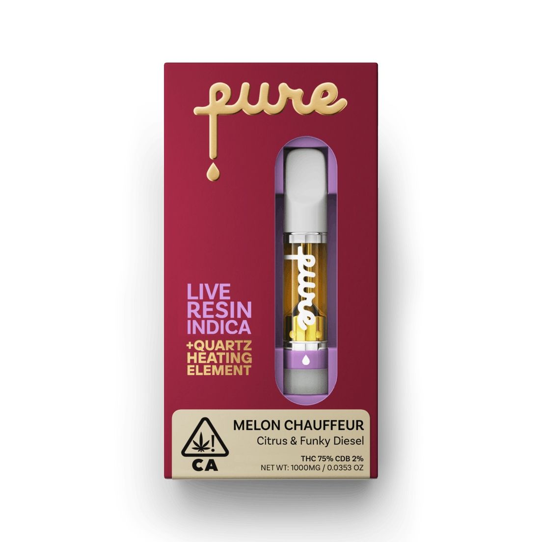 Pure- Melon Chauffeur Live Resin Cartridge 1g (I)