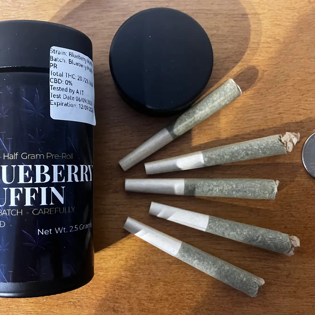 Lifted North Prerolls - Blueberry Muffin, 2.5 grams (.5g each