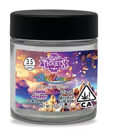 Lift Tickets - Brilliance - London Jealousy x Black Orchid (34% Indica Hybrid) - 3.5g Infused Flower
