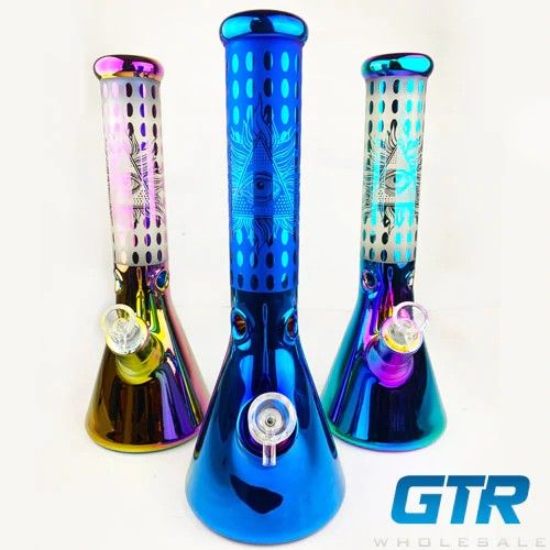 14" EYE OF PROVIDENCE GLASS BEAKER