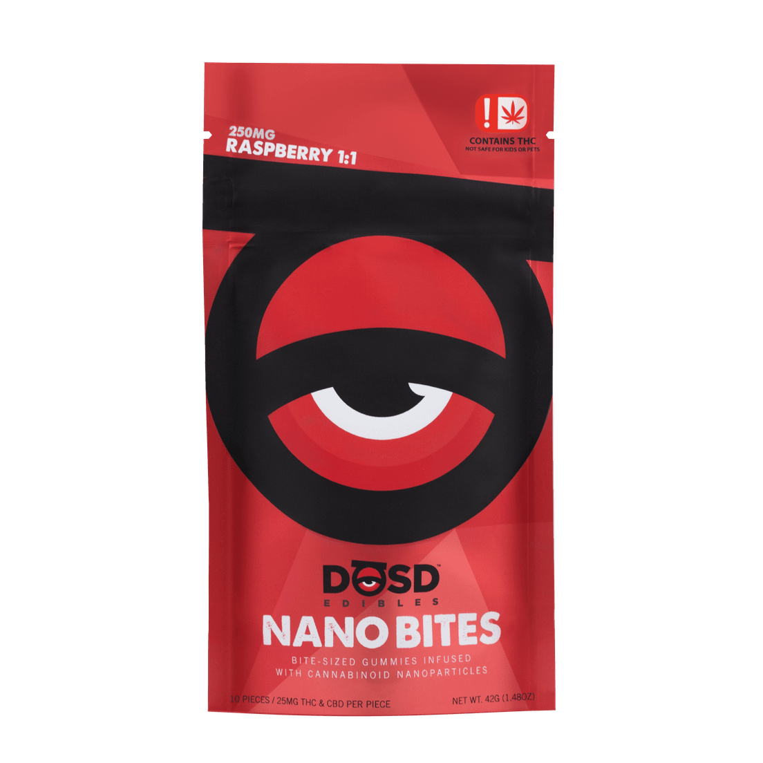DOSD EDIBLES RASPBERRY SATIVA 1:1 250MG