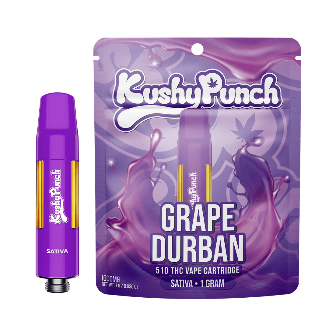 Kushy Punch | Vape Cart | 1g | Grape Durban