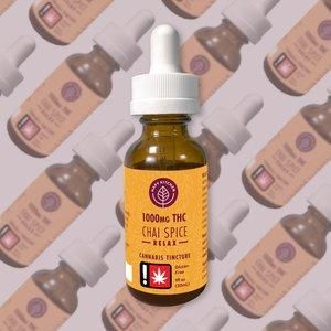 1000mg Relax Chai- THC Indica Tincture - Hapy Kitchen (Batch 13433)