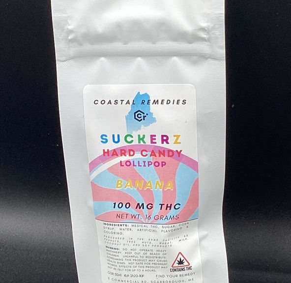 Coastal Remedies- Banana- Suckerz- Single Lollipop- 100mg