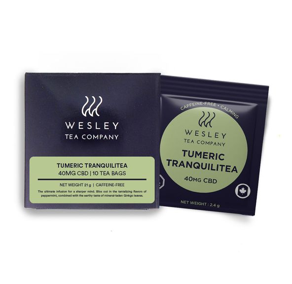 Tumeric Tranquilitea 40mg CBD 10-pack | Wesley Tea