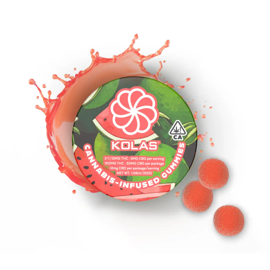 Kolas Gummies Watermelon 100mg THC / 50mg CBG