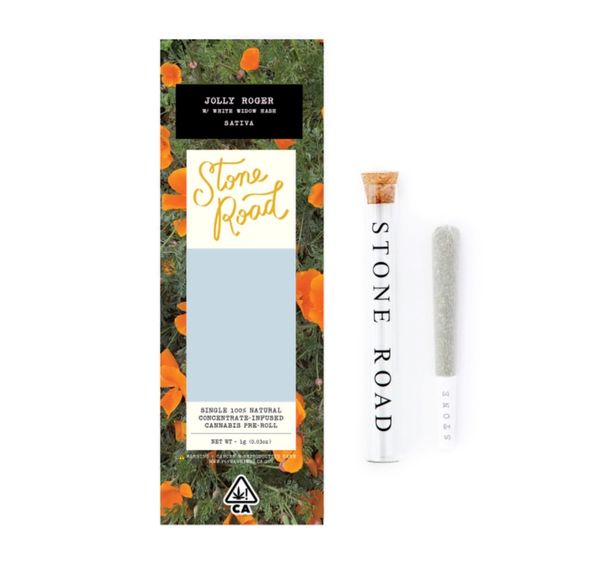 Stone Road 1g Infused Pre-Roll: Jolly Roger W/ White Widow Bubble Hash