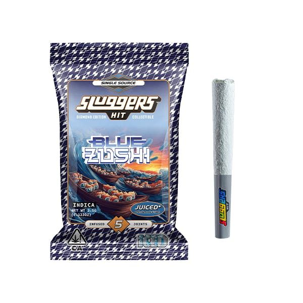 Sluggers Blue Zushi .7g Diamond Infused Preroll 5pk 49.9%