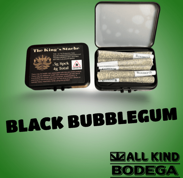 Black Bubblegum .5g Preroll 8 Pack (total weight 4g) (@thekingsstache)
