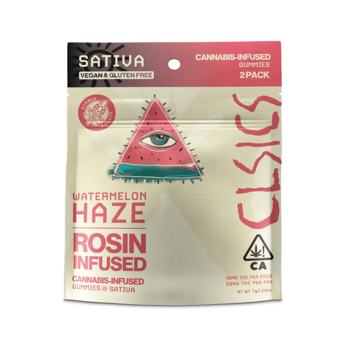 CLSICS - 2pk Watermelon Haze LIVE ROSIN - GUMMIES - 20mg