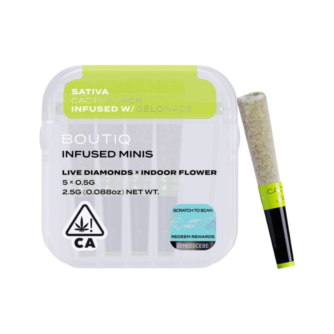 Boutiq Infused Mini Pre-roll 5pk Cactus Jack x Gelonade 2.5g