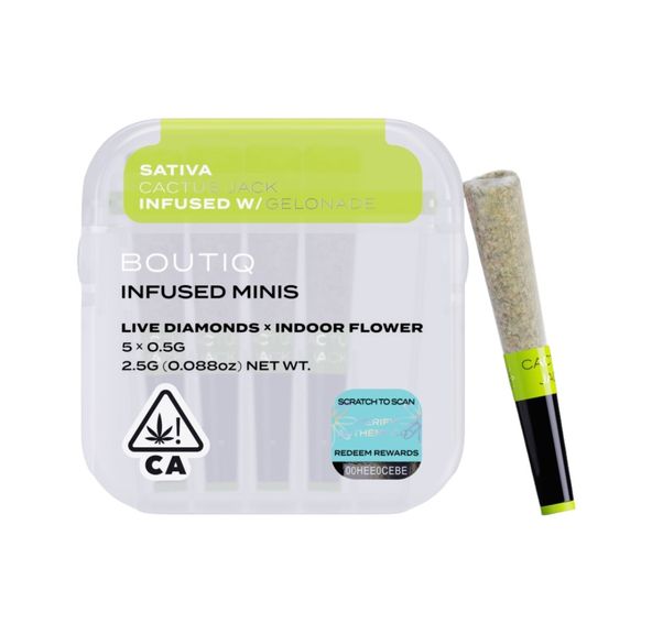 Boutiq Infused Mini Pre-roll 5pk Cactus Jack x Gelonade 2.5g