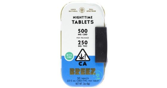 Breez Nighttime Tablet Tins (250 MG THC + 500 MG CBD + CBN)