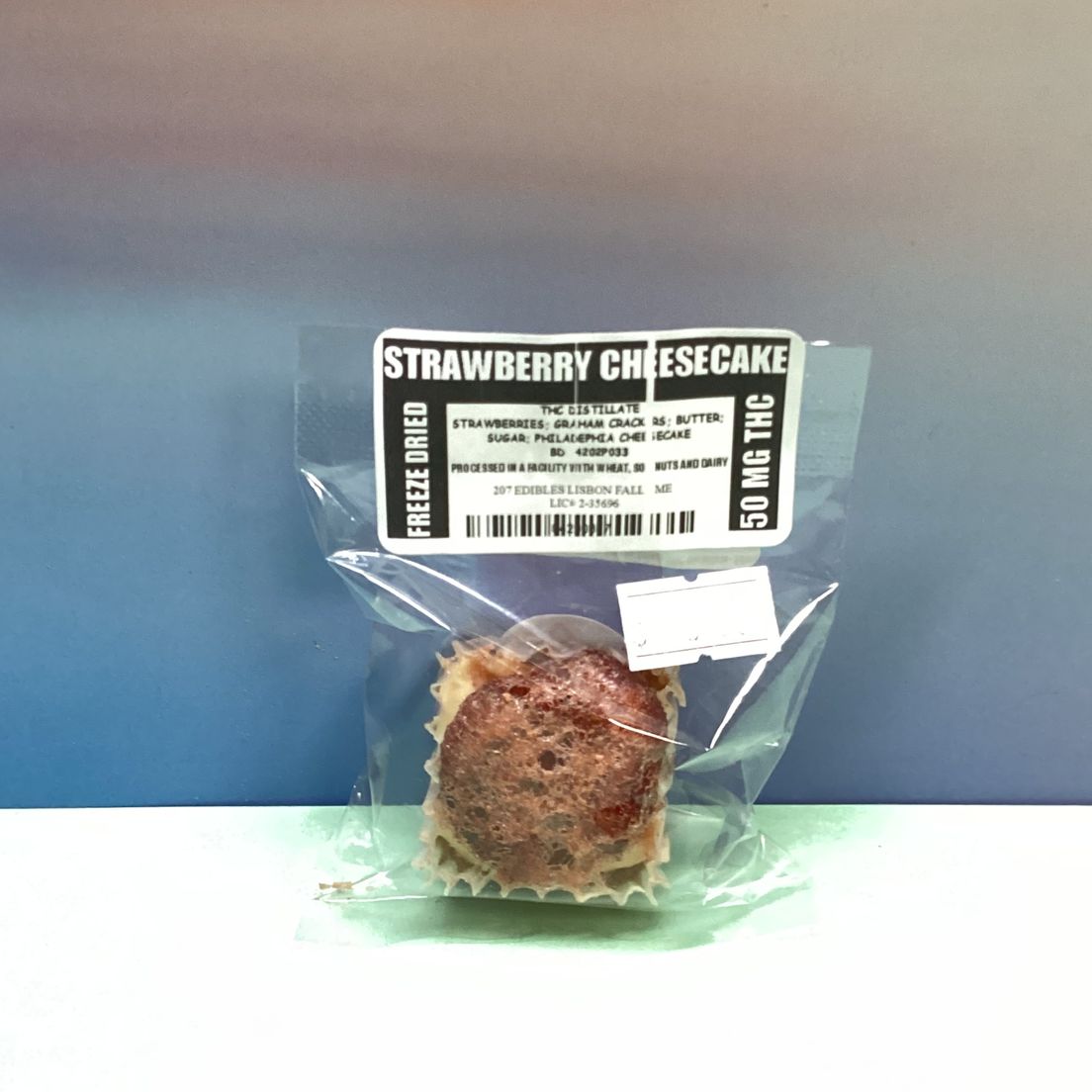 207 Edibles- Strawberry- Cheesecake Bites- Freeze Dried- THC Distillate- 50mg